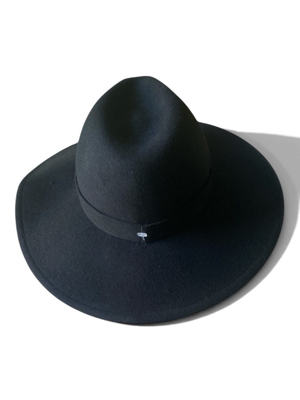 FREE PEOPLE Elegant Black Wool Wide-Brim Fedora Hat OS NWOT